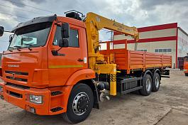 КМУ КАМАЗ 65115-606058-48 (Евро-5) + SOOSAN SCS736LII верх.упр. + борт сталь 6,6м.
