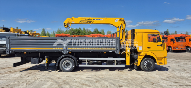 Купить КМУ КАМАЗ 4308-3084-69 (Евро-5) + SOOSAN SCS524 нижн. упр. + борт сталь 6,2м. + доп.опоры в компании Русбизнесавто - изображение 1