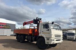 КМУ КАМАЗ 43118-23027-50 (Евро-5) + KANGLIM KS2056H + борт сталь 6.2м. (со спалкой)