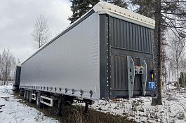 TIRKON-4A, П/п шторный без борта, L=16,5 м, 4 оси SAF, стаканы под коники