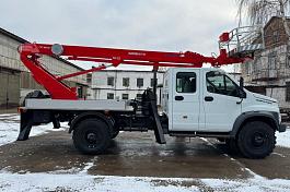 АГП КЭМЗ ТА-22 на шасси ГАЗ-C42A43 (Евро-5, 4х4), двухрядка, стрела вперед